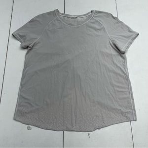Lululemon Quick Pace Short Sleeve Light Grey Ivory Women’s Size 6-8